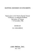 Tapa de Editing Modern Economists