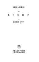 Tapa de Researches on Light (The Literature of photography)