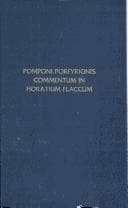 Tapa de Pomponi Porfyrionis Commentum in Horatium Flaccum (Latin Texts Commentaries Ser.)