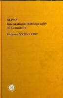 Tapa de International Bibliography of the Social Sciences: Economics 1987 (International Bibliography of Economics (Ibss: Economics))