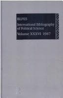 Tapa de International Bibliography of the Social Sciences: Political Science 1987 (International Bibliography of Political Science (Ibss: Political Science))