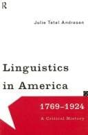 Tapa de Linguistics in America, 1769-1924