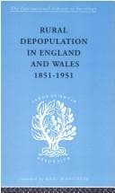 Tapa de Rural Depopulation in England and Wales 1851-1951: International Library of Sociology M