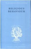 Tapa de Religious Behaviour: International Library of Sociology F: The Sociology of Religion (The International Library of Sociology: The Sociology of Religion)