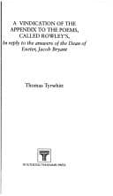Tapa de A vindication of the appendix to the poems, called Rowley's, in reply to the answers of the Dean of Exeter, Jacob Bryant