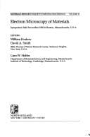 Tapa de Electron microscopy of materials