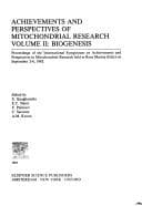 Tapa de Achievements and perspectives of mitochondrial research