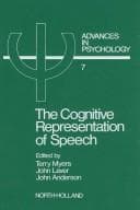Tapa de The Cognitive Representation of Speech (Advances in Psychology)