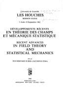 Tapa de Recent Advances in Field Theory and Statistical Mechanics (Ecole D'ete De Physique Theoretique Les Houches//Proceedings)