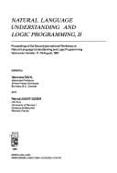 Tapa de Natural Language Understanding and Logic Programming, II