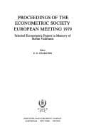 Tapa de Proceedings of the Econometric Society European meeting, 1979
