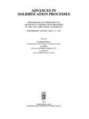 Tapa de Advances in solidification processes