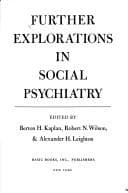 Tapa de Further explorations in social psychiatry