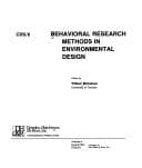 Tapa de Behavioral research methods in environmental design