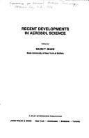 Tapa de Recent Developments in Aerosol Science