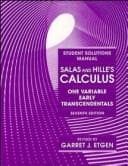 Tapa de Salas and Hille's Calculus, Student Solutions Manual