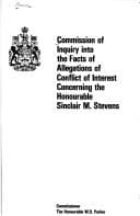 Tapa de Commission of Inquiry into the Facts of Allegations of Conflict of Interest Concerning the Honourable Sinclair M. Stevens