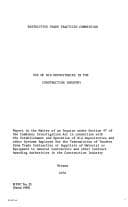 Tapa de Use of bid depositories in the construction industry