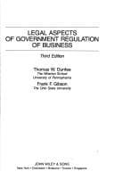 Tapa de Legal aspects of government regulation of business