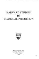 Tapa de Harvard Studies in Classical Philology, Volume 88