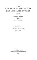 Tapa de The Cambridge history of English literature