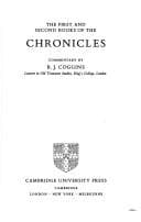 Tapa de The First and Second Books of the Chronicles (Cambridge Bible Commentaries on the Old Testament)