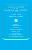 Tapa de The Dramatic Works in the Beaumont and Fletcher Canon (Dramatic Works in the Beaumont & Fletcher Canon)