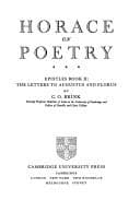 Tapa de Horace on Poetry:Epistles Book II: The Letters to Augustus and Florus (Brink: Horace on Poetry)