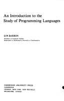 Tapa de Introduction to Programming Languages (Cambridge Computer Science Texts)