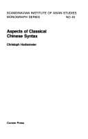 Tapa de Aspects Of Chinese Syntax  Nim