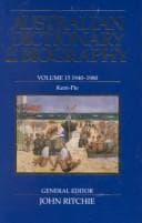 Tapa de Australian Dictionary of Biography Volume 15