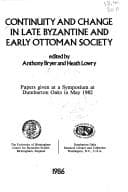 Tapa de Continuity and change in late Byzantine and early Ottoman society