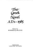 Tapa de The Greek Novel A.D. 1-1985