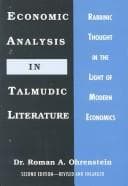 Tapa de Economic analysis in talmudic literature