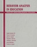 Tapa de Behavior analysis in education