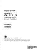Tapa de Study Guide for Stewart's Single Variable Calculus