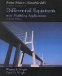 Tapa de A First Course in Differential Equations With Modeling Applications (Student Solutions Manual for Zill's)