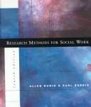 Tapa de Research methods for social work