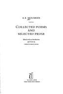 Tapa de Collected Poems and Selected Prose