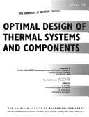 Tapa de Optimal design of thermal systems and components