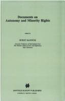 Tapa de Documents on autonomy and minority rights