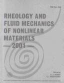 Tapa de Rheology and fluid mechanics of nonlinear materials, 2001