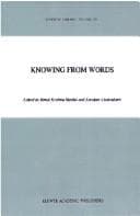 Tapa de Knowing from Words