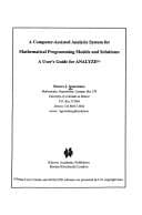 Tapa de A computer-assisted analysis system for mathematical programming models and solutions