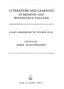 Tapa de Literature and learning in Medieval and Renaissance England