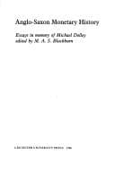 Tapa de Anglo-Saxon Monetary History