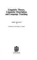 Tapa de Linguistic Theory, Linguistic Description, and Language Teaching (Applied linguistics and language study)