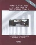 Tapa de Fundamentals of litigation for paralegals