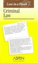 Tapa de Criminal Law (Law in a Flash)