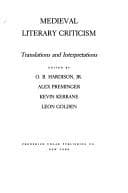 Tapa de Medieval literary criticism